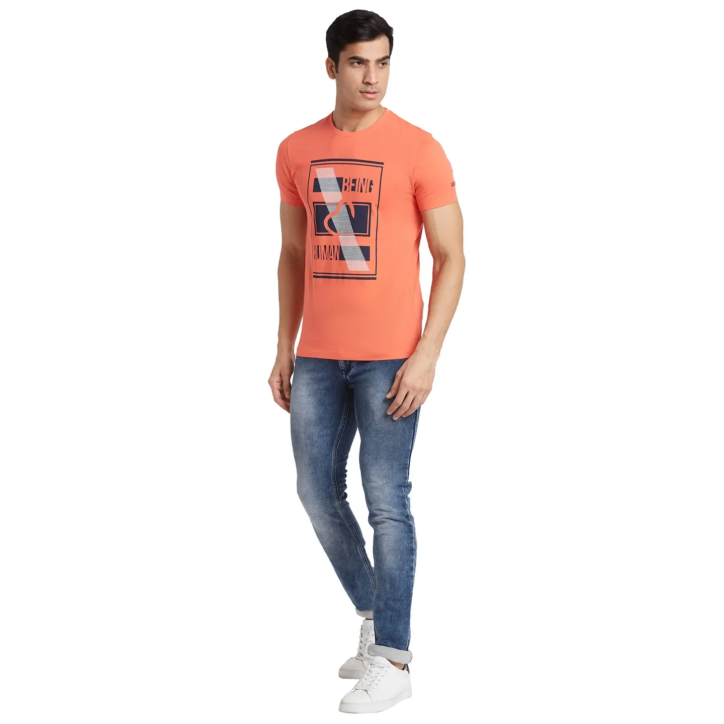 Pink Regular Fit Men's Short Sleeves T-Shirt by Being Human Clothing - Image 5
