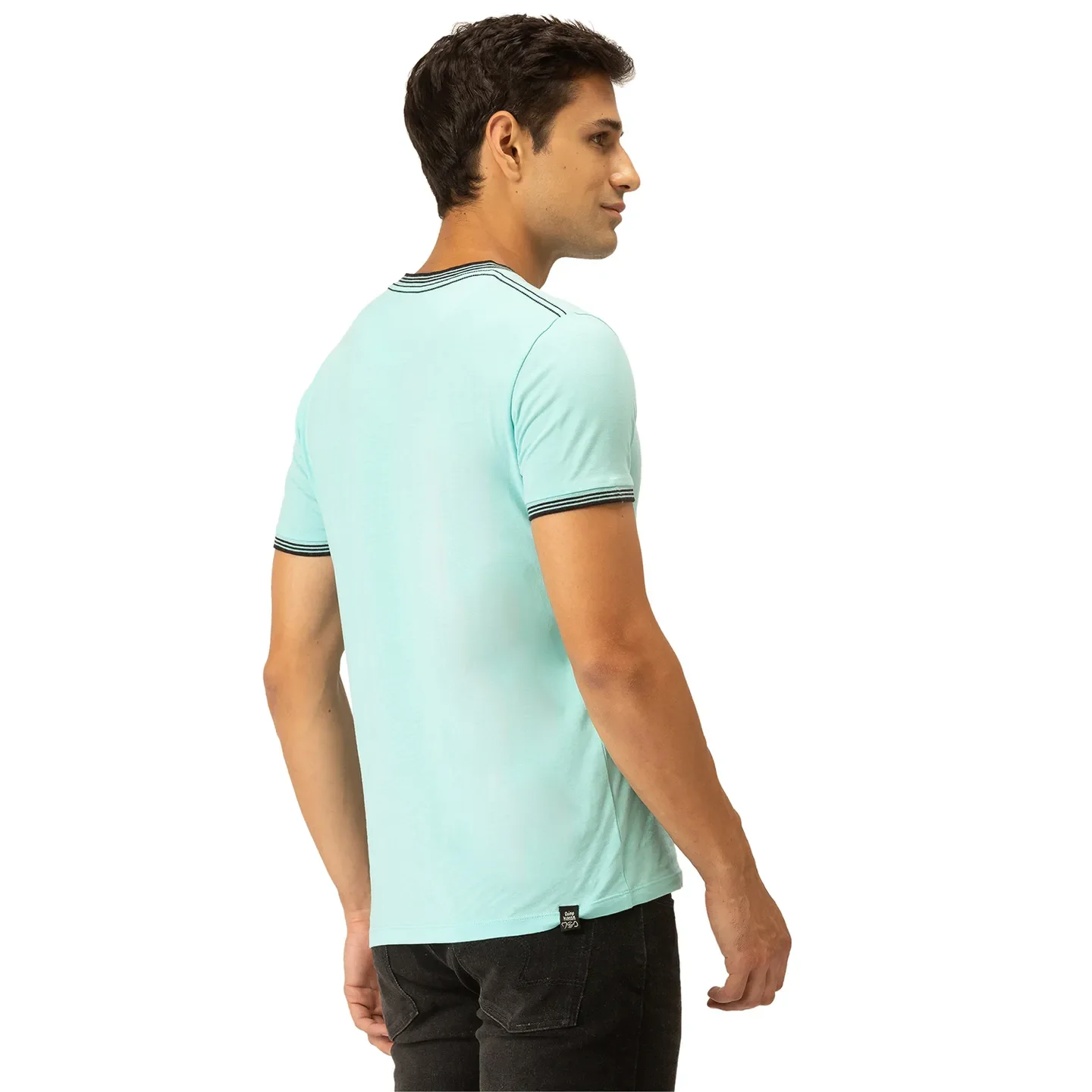 Blue Regular Fit Men's Short Sleeves T-Shirt by Being Human Clothing - Image 3