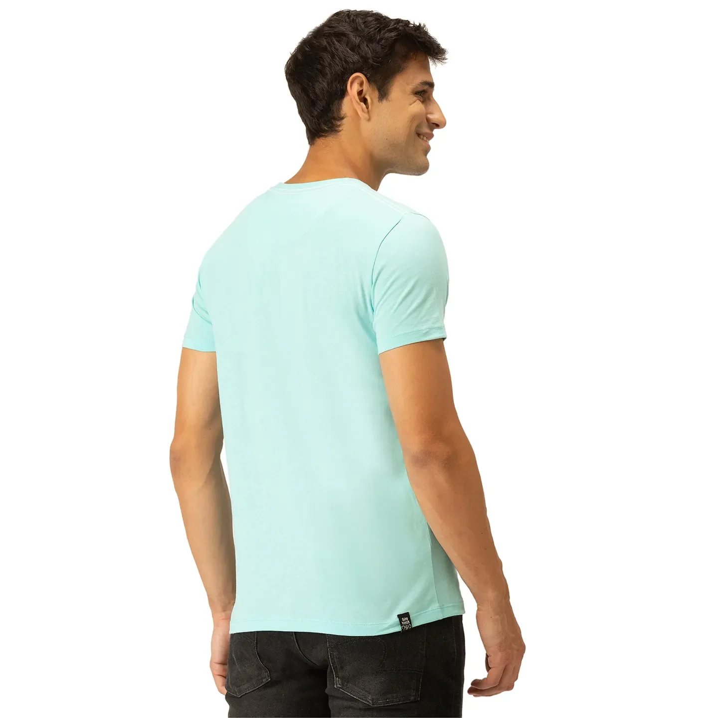 Blue Regular Fit Men's Short Sleeves T-Shirt by Being Human Clothing - Image 3