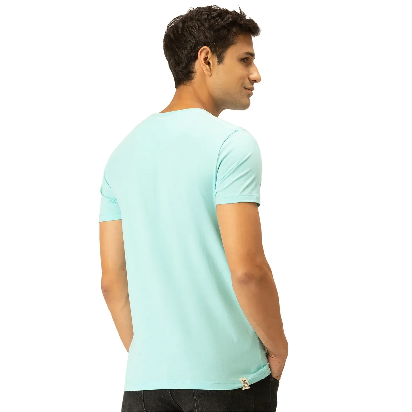 Blue Regular Fit Men's Short Sleeves T-Shirt by Being Human Clothing - Image 3