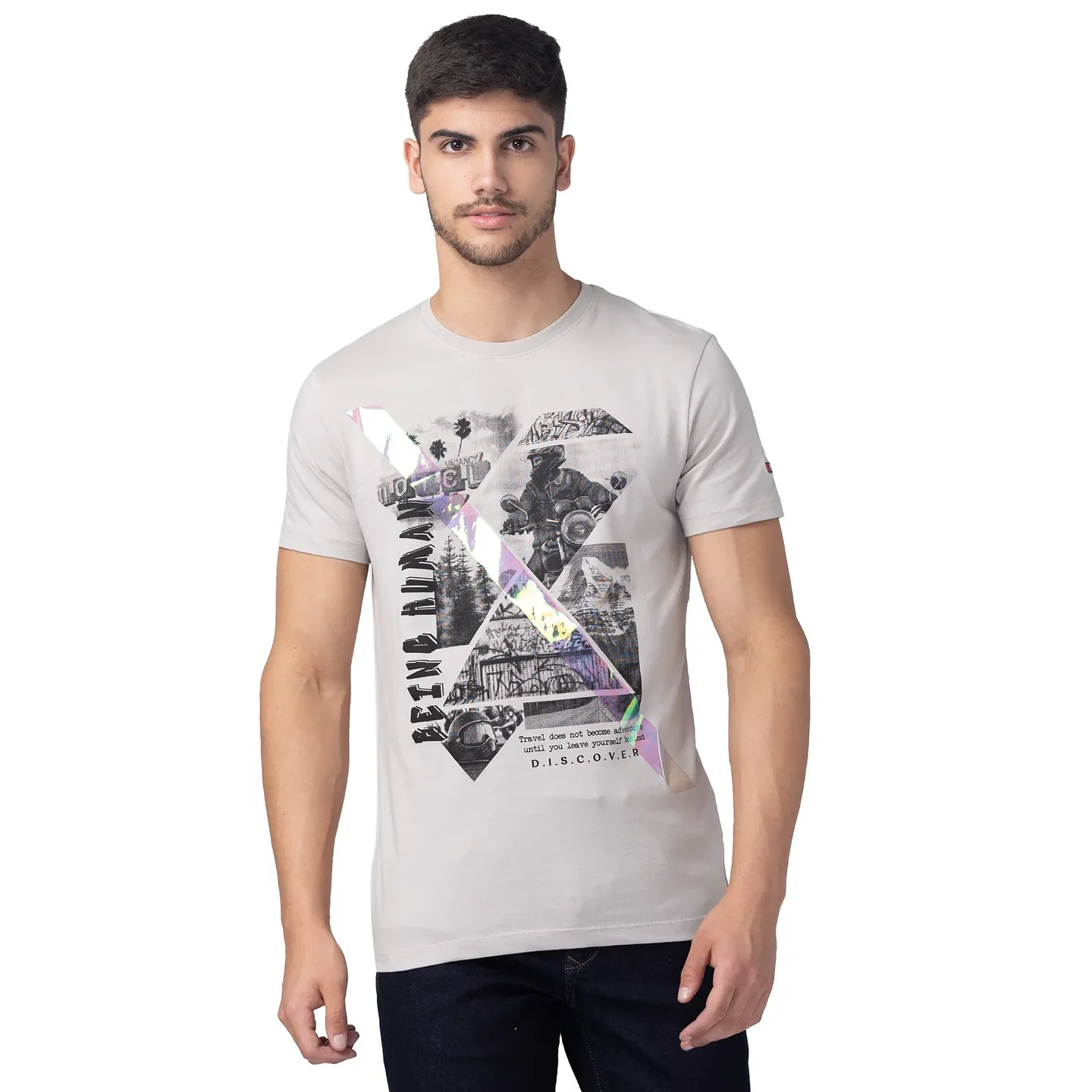 Brown Regular Fit Men's Short Sleeves T-Shirt by Being Human Clothing