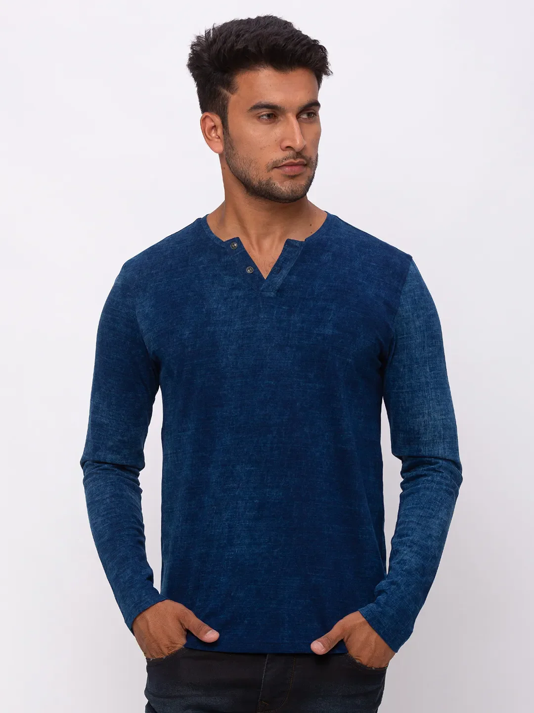 Blue Regular Fit Men's Short Sleeves T-Shirt by Being Human Clothing