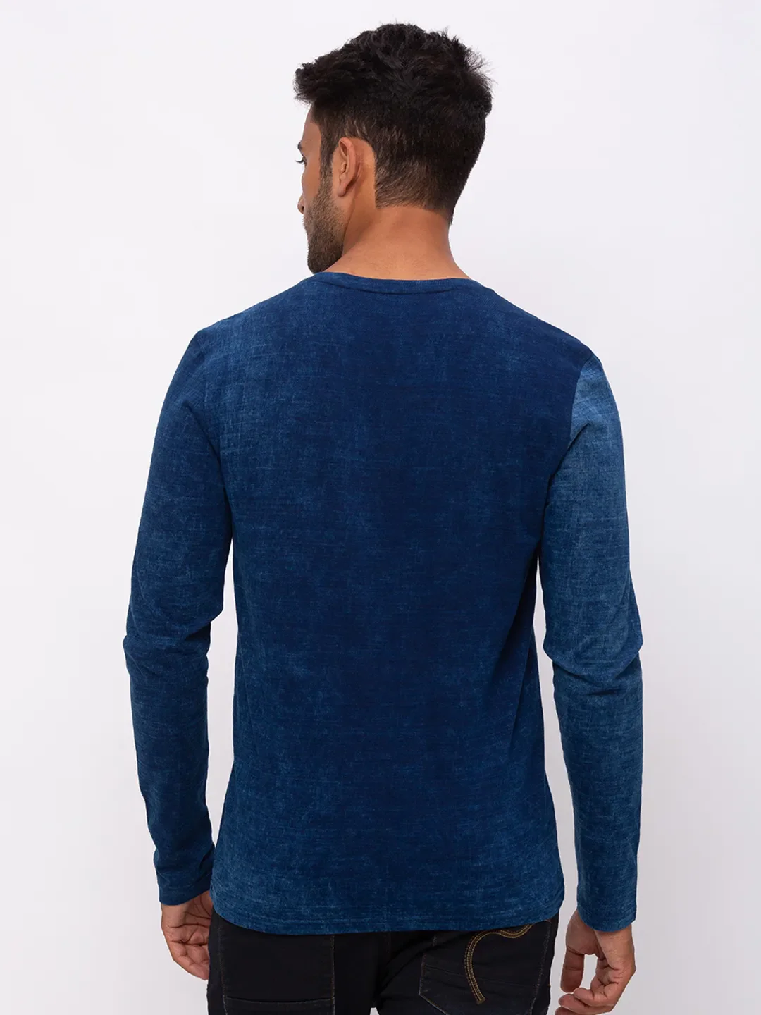 Blue Regular Fit Men's Short Sleeves T-Shirt by Being Human Clothing - Image 2