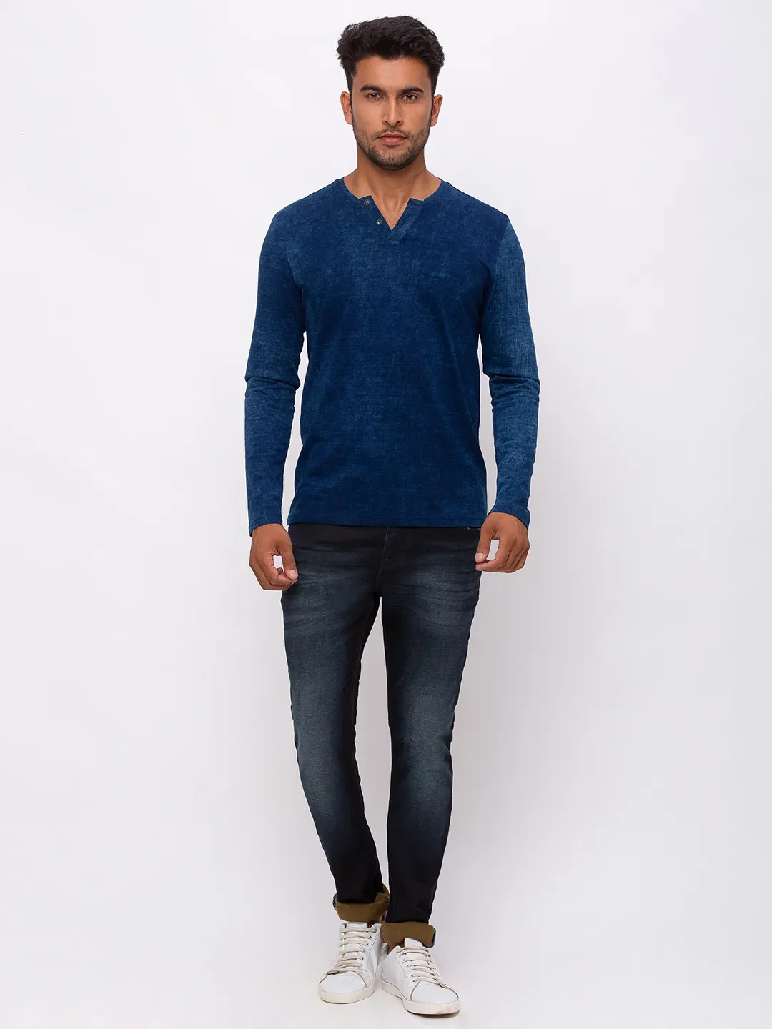Blue Regular Fit Men's Short Sleeves T-Shirt by Being Human Clothing - Image 6