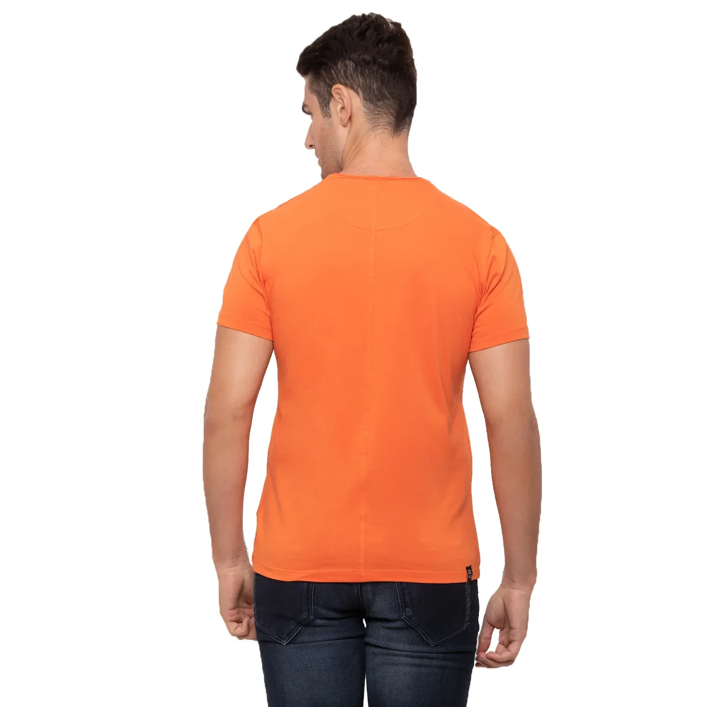 Orange Regular Fit Men's Short Sleeves T-Shirt by Being Human Clothing - Image 3