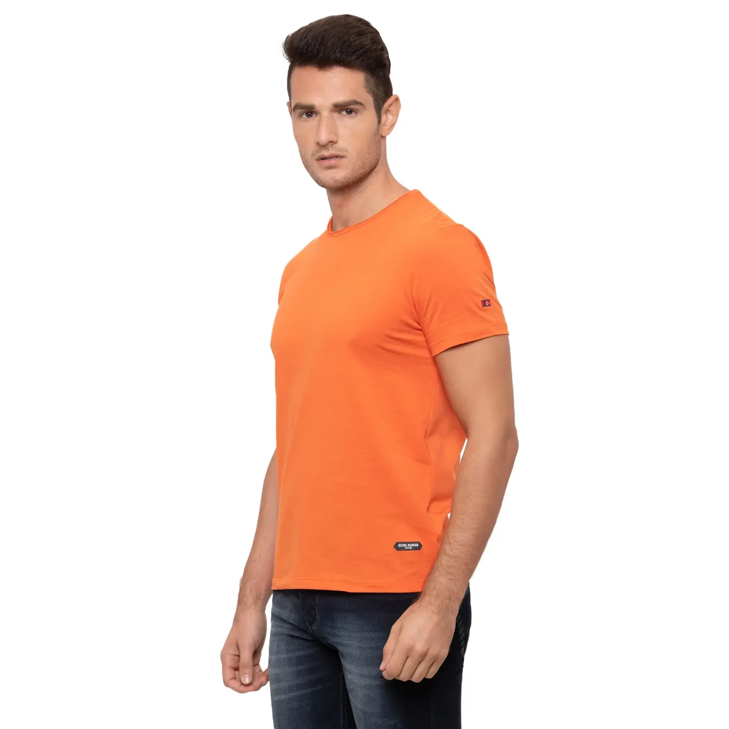 Orange Regular Fit Men's Short Sleeves T-Shirt by Being Human Clothing - Image 4