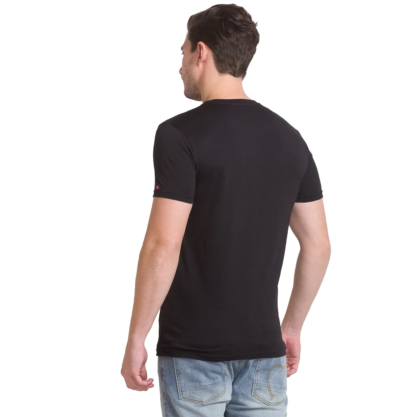 Black Regular Fit Men's Short Sleeves T-Shirt by Being Human Clothing - Image 4
