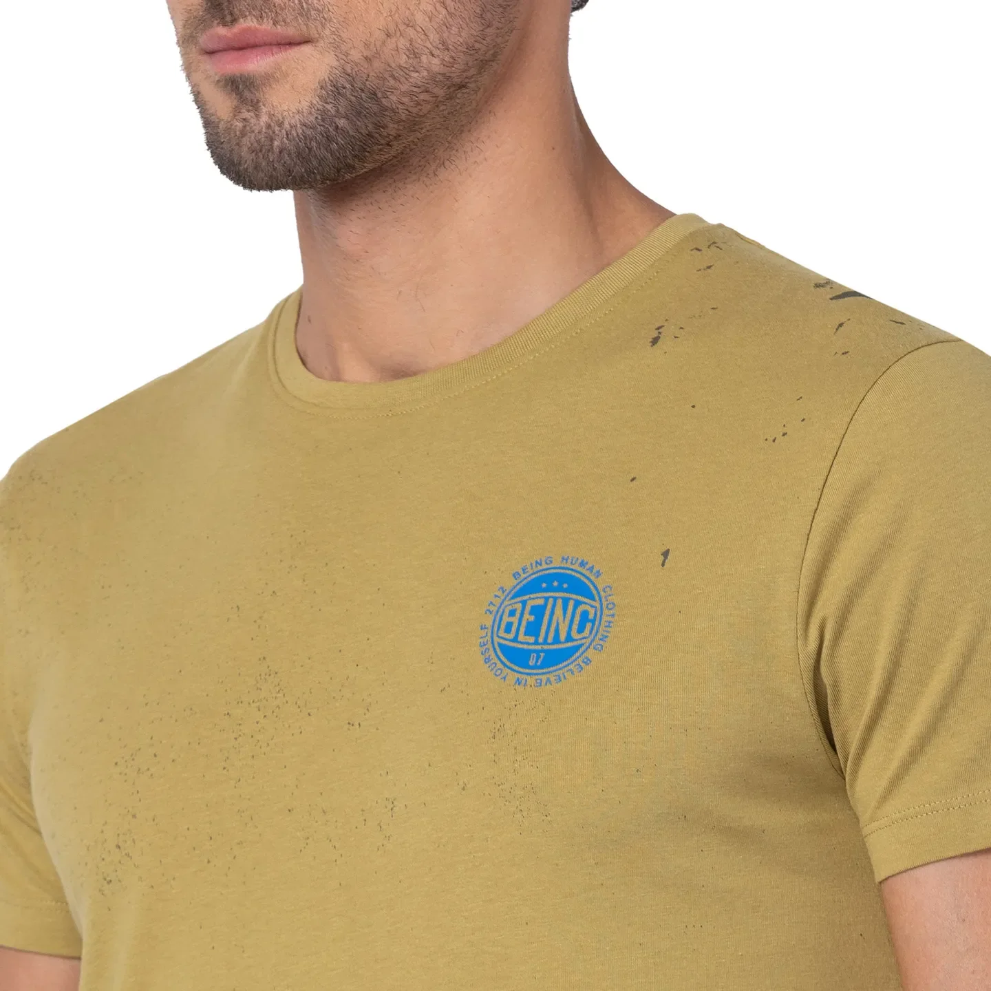 Brown Regular Fit Men's Short Sleeves T-Shirt by Being Human Clothing - Image 5