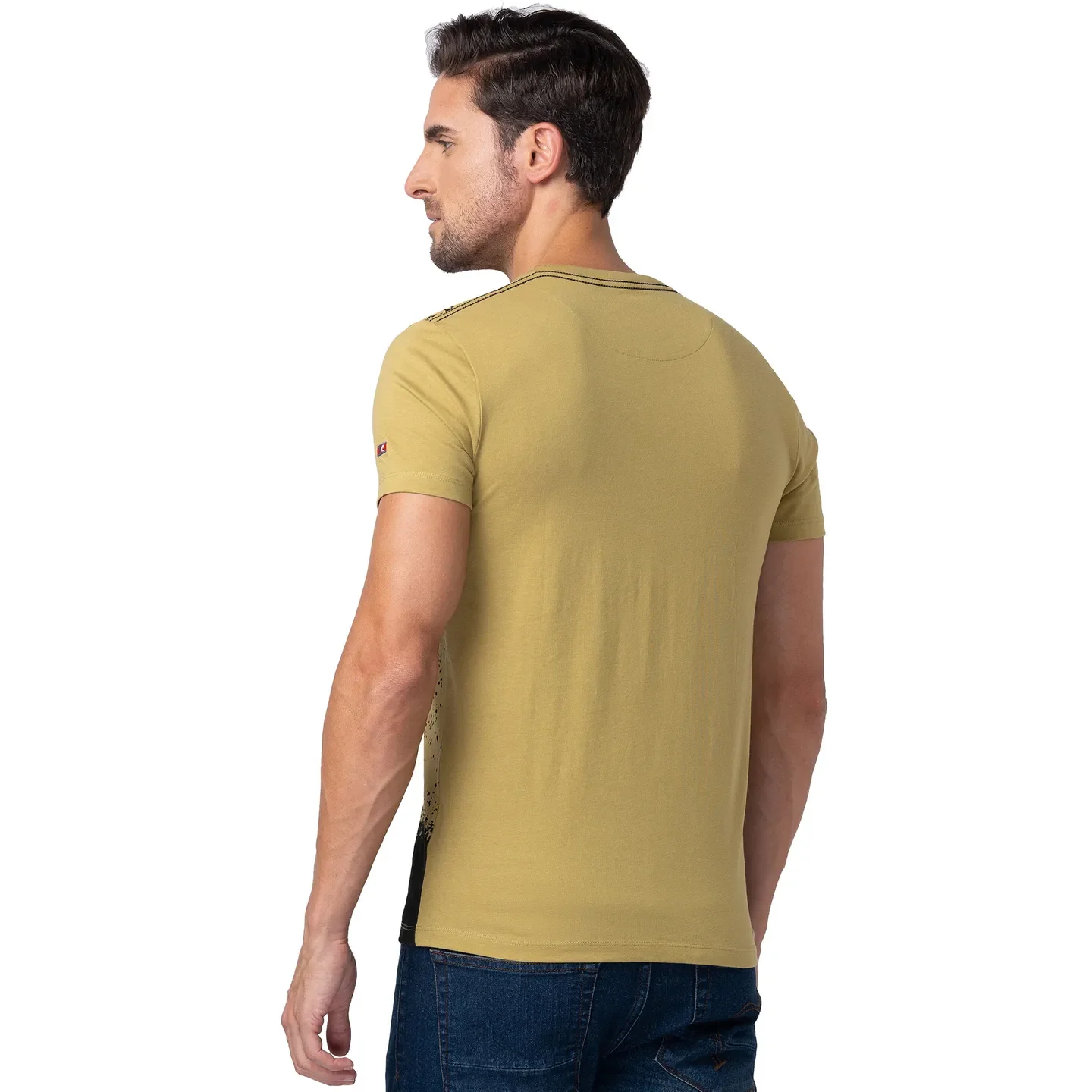 Khaki Regular Fit Round Neck Men's T-Shirt by Being Human Clothing - Image 3