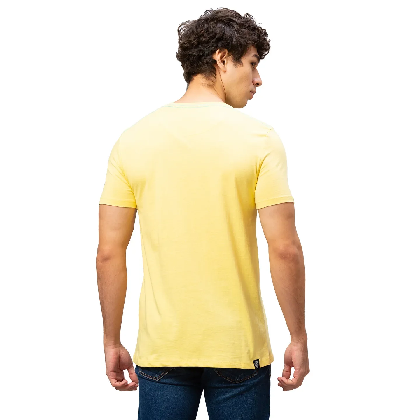 Yellow Regular Fit Men's Short Sleeves T-Shirt by Being Human Clothing - Image 3