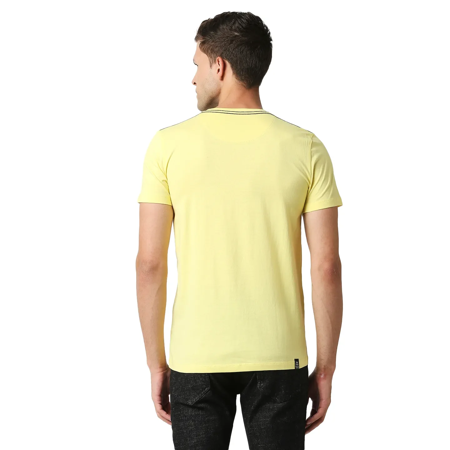 Yellow Regular Fit Men's Short Sleeves T-Shirt by Being Human Clothing - Image 4