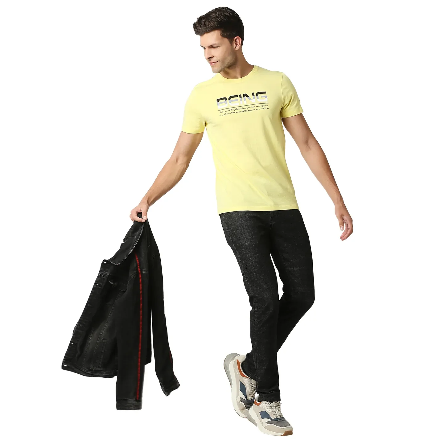 Yellow Regular Fit Men's Short Sleeves T-Shirt by Being Human Clothing - Image 6