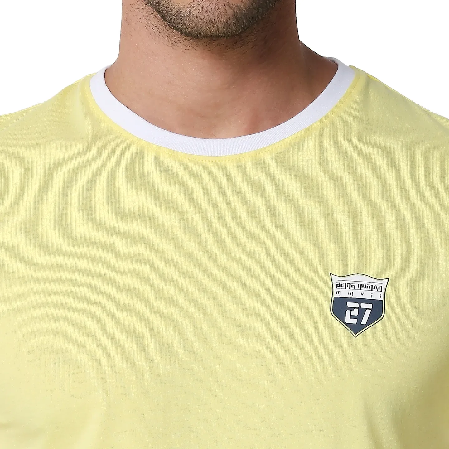 Yellow Regular Fit Men's Short Sleeves T-Shirt by Being Human Clothing - Image 4
