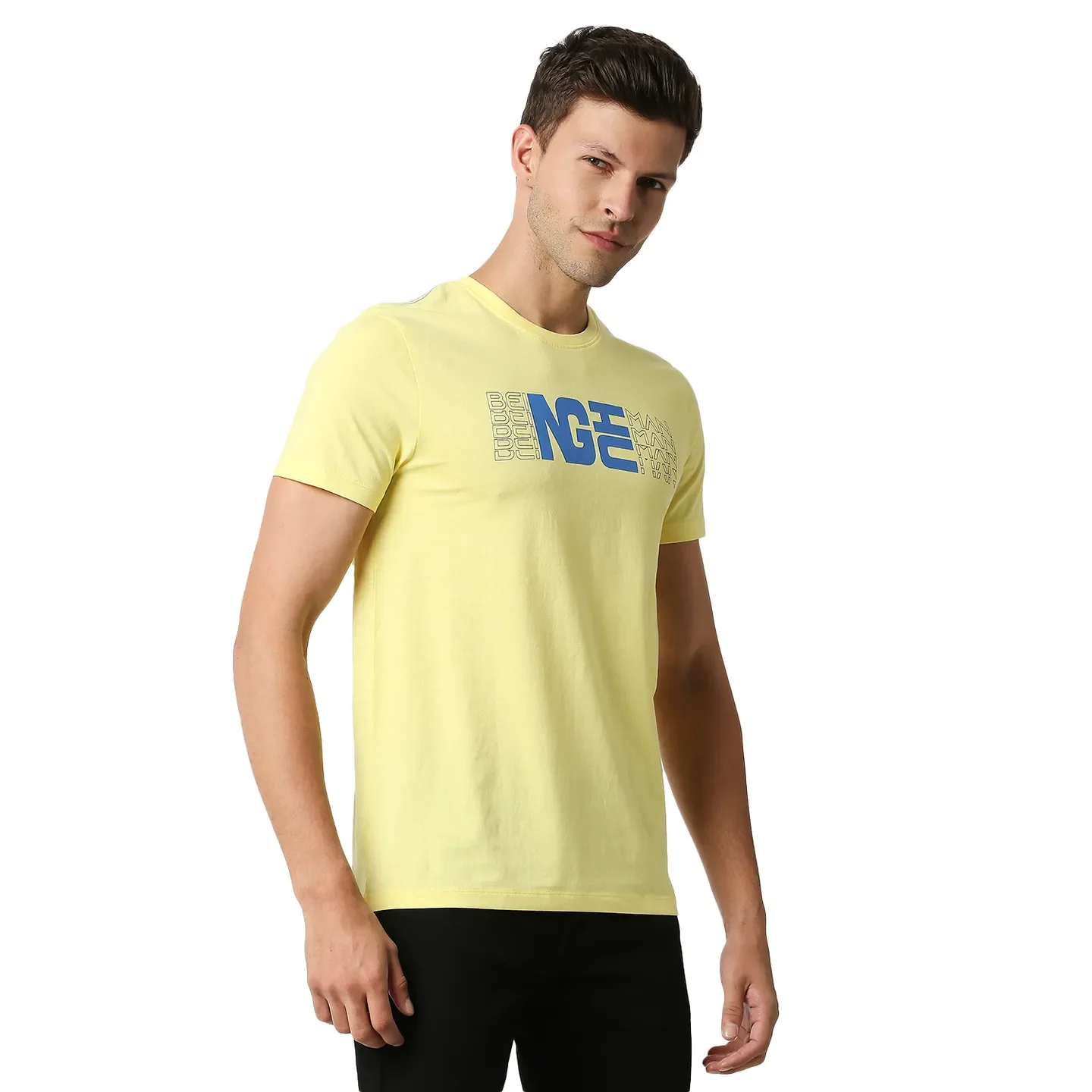 Yellow Regular Fit Men's Short Sleeves T-Shirt by Being Human Clothing - Image 3
