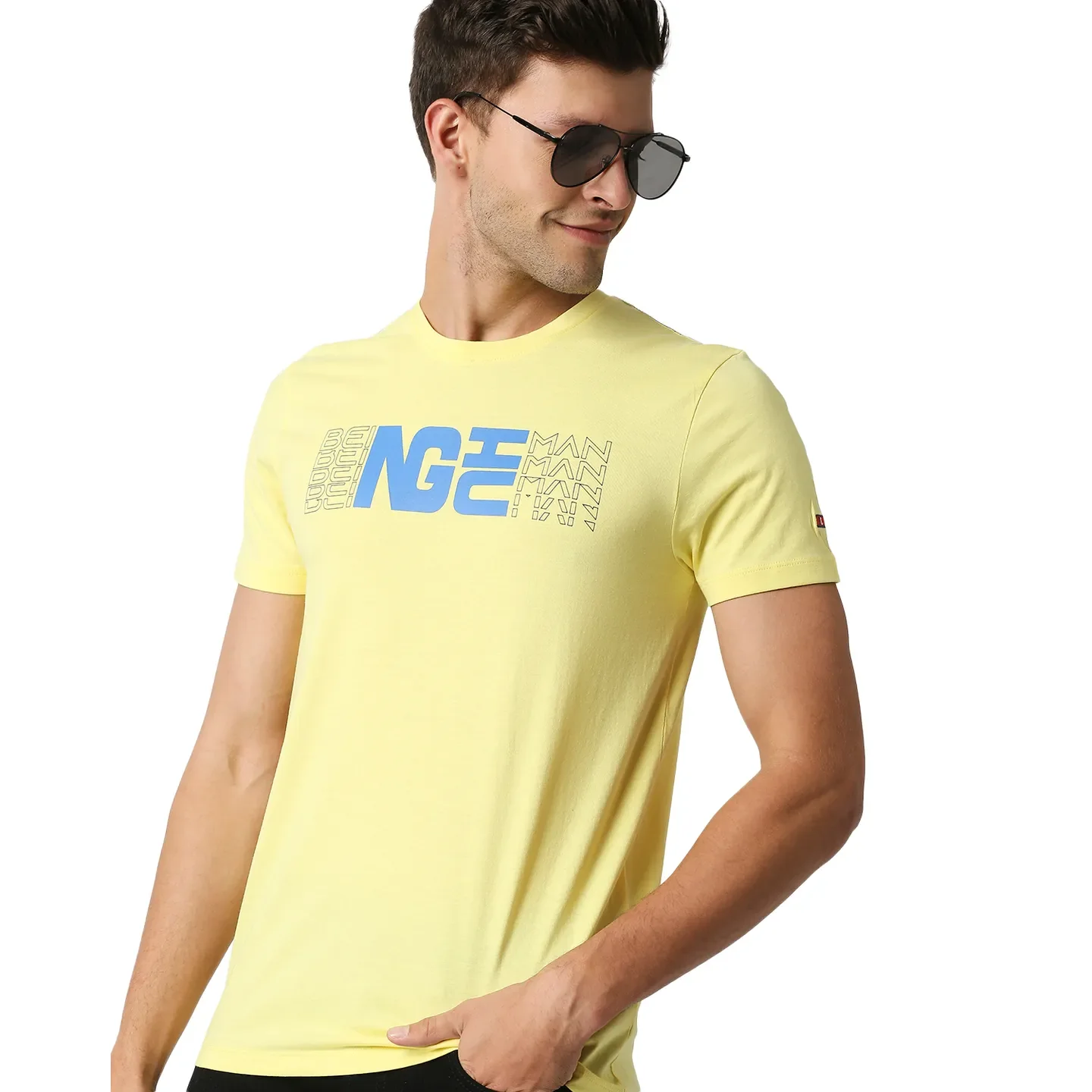 Yellow Regular Fit Men's Short Sleeves T-Shirt by Being Human Clothing - Image 7