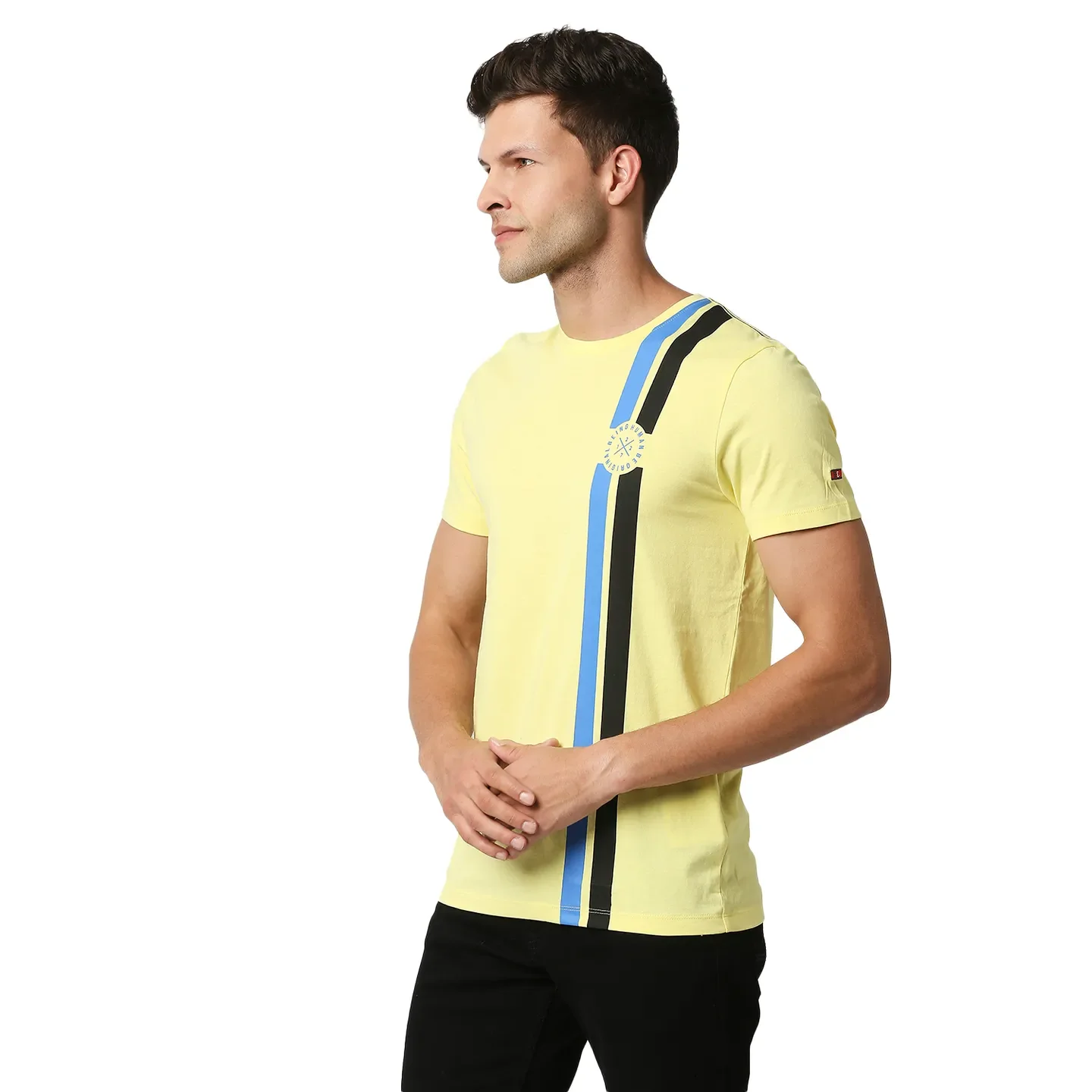 Yellow Regular Fit Men's Short Sleeves T-Shirt by Being Human Clothing - Image 2