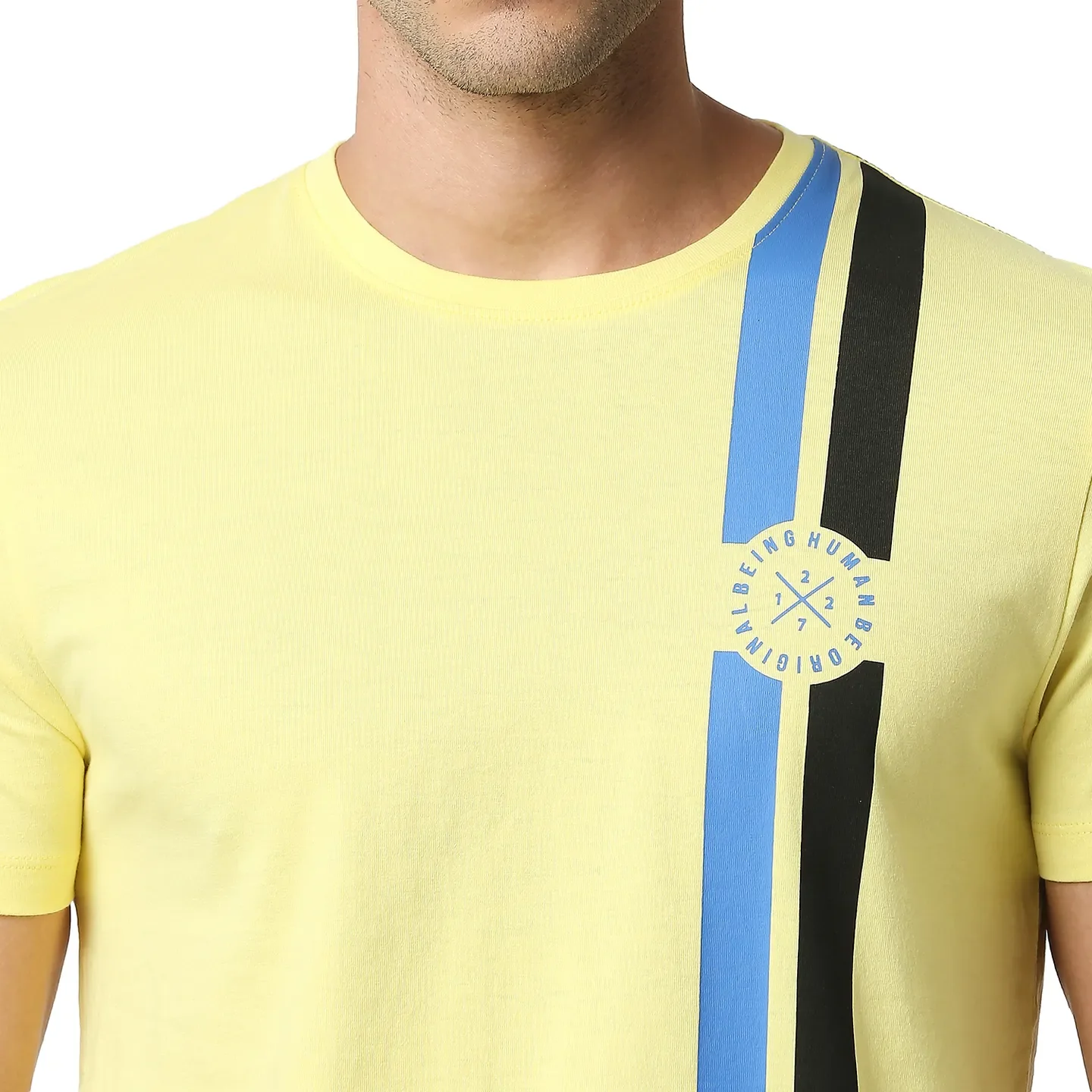 Yellow Regular Fit Men's Short Sleeves T-Shirt by Being Human Clothing - Image 4