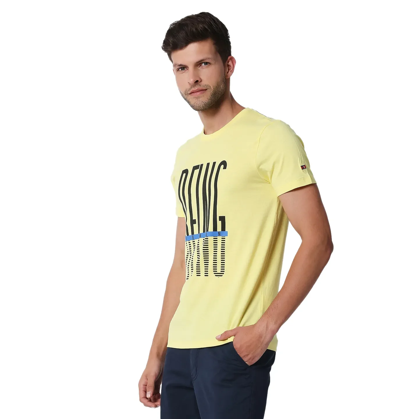 Lemon Regular Fit Round Neck Men's T-Shirt by Being Human Clothing - Image 2