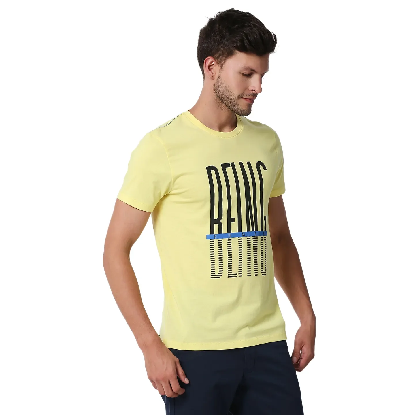 Lemon Regular Fit Round Neck Men's T-Shirt by Being Human Clothing - Image 3