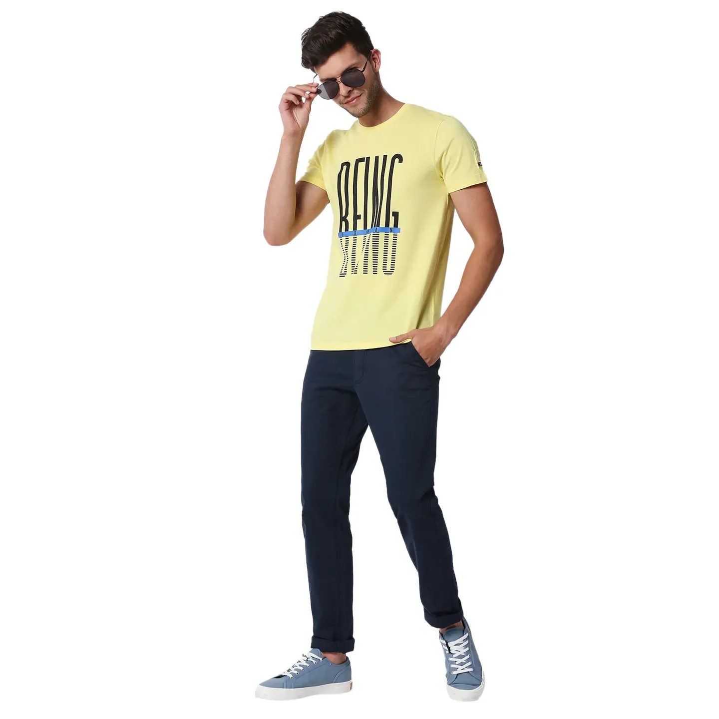 Lemon Regular Fit Round Neck Men's T-Shirt by Being Human Clothing - Image 6