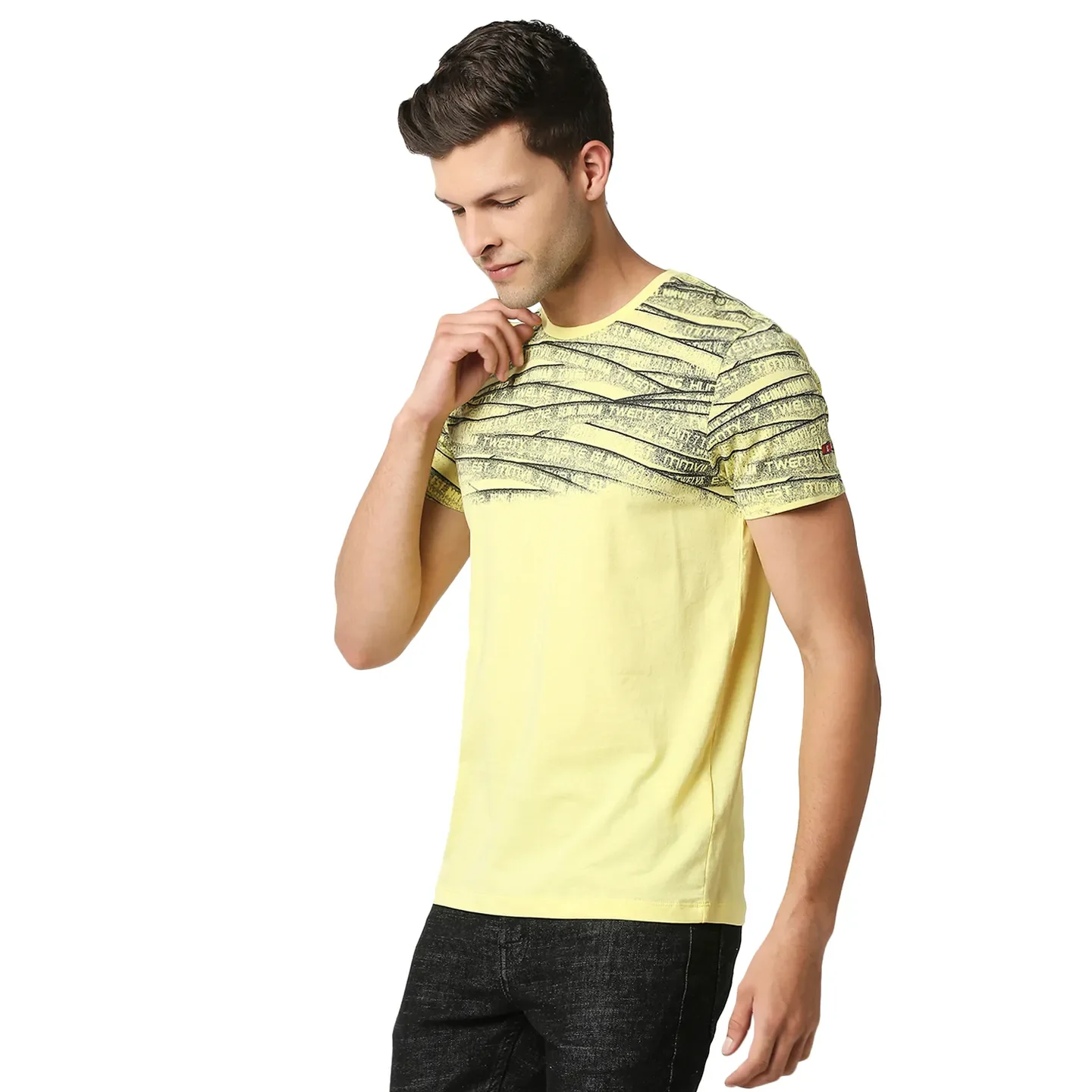 Yellow Regular Fit Men's Short Sleeves T-Shirt by Being Human Clothing - Image 2