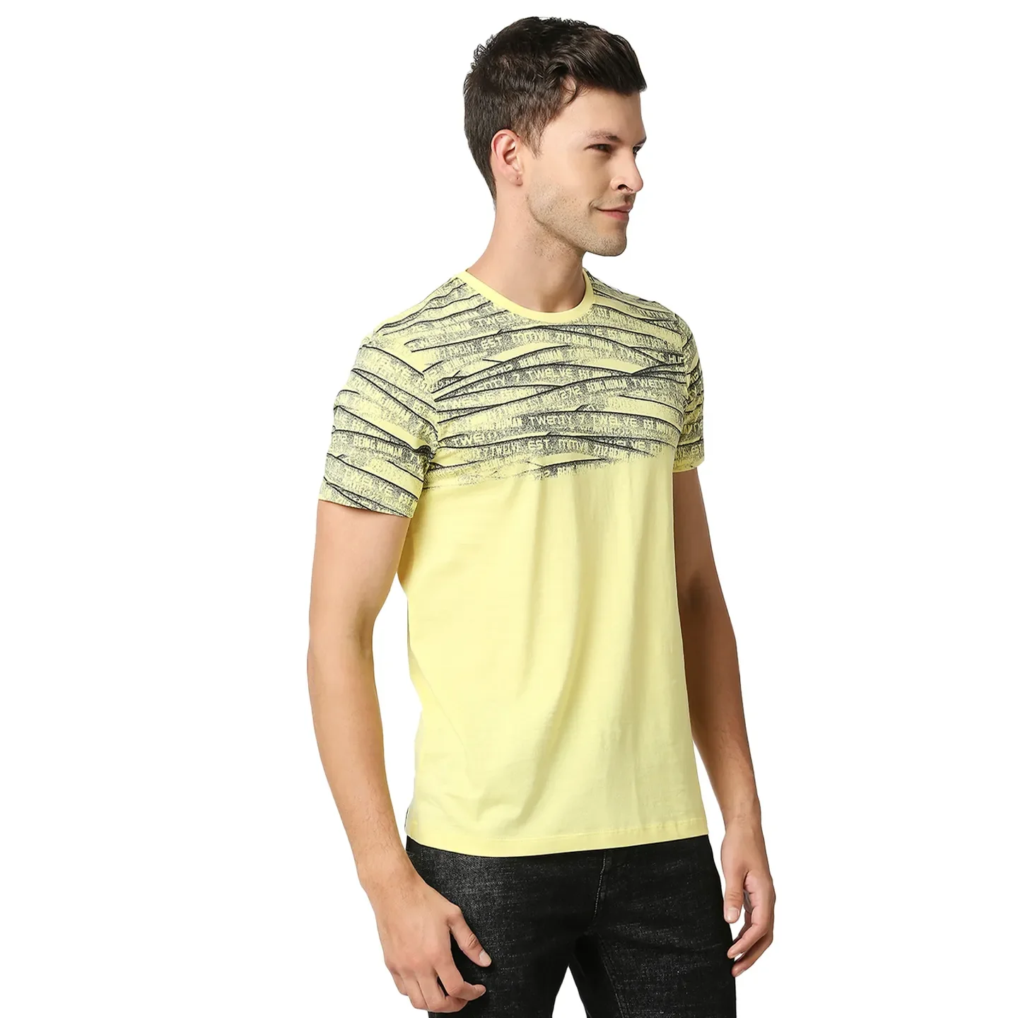 Yellow Regular Fit Men's Short Sleeves T-Shirt by Being Human Clothing - Image 3
