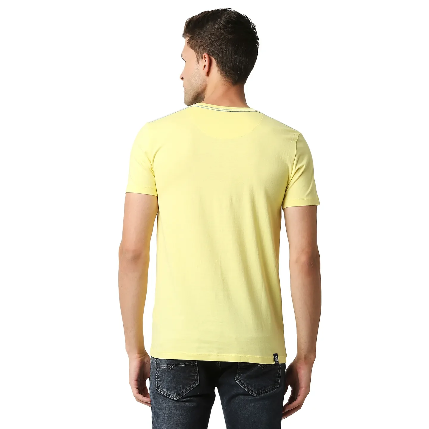 Yellow Regular Fit Men's Short Sleeves T-Shirt by Being Human Clothing - Image 4