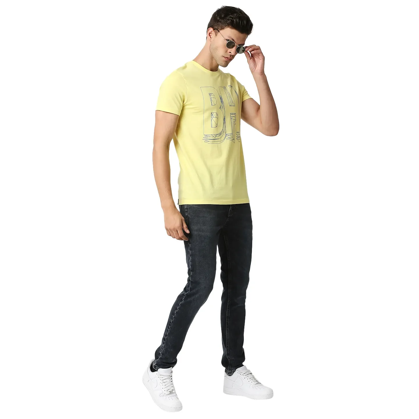 Yellow Regular Fit Men's Short Sleeves T-Shirt by Being Human Clothing - Image 6