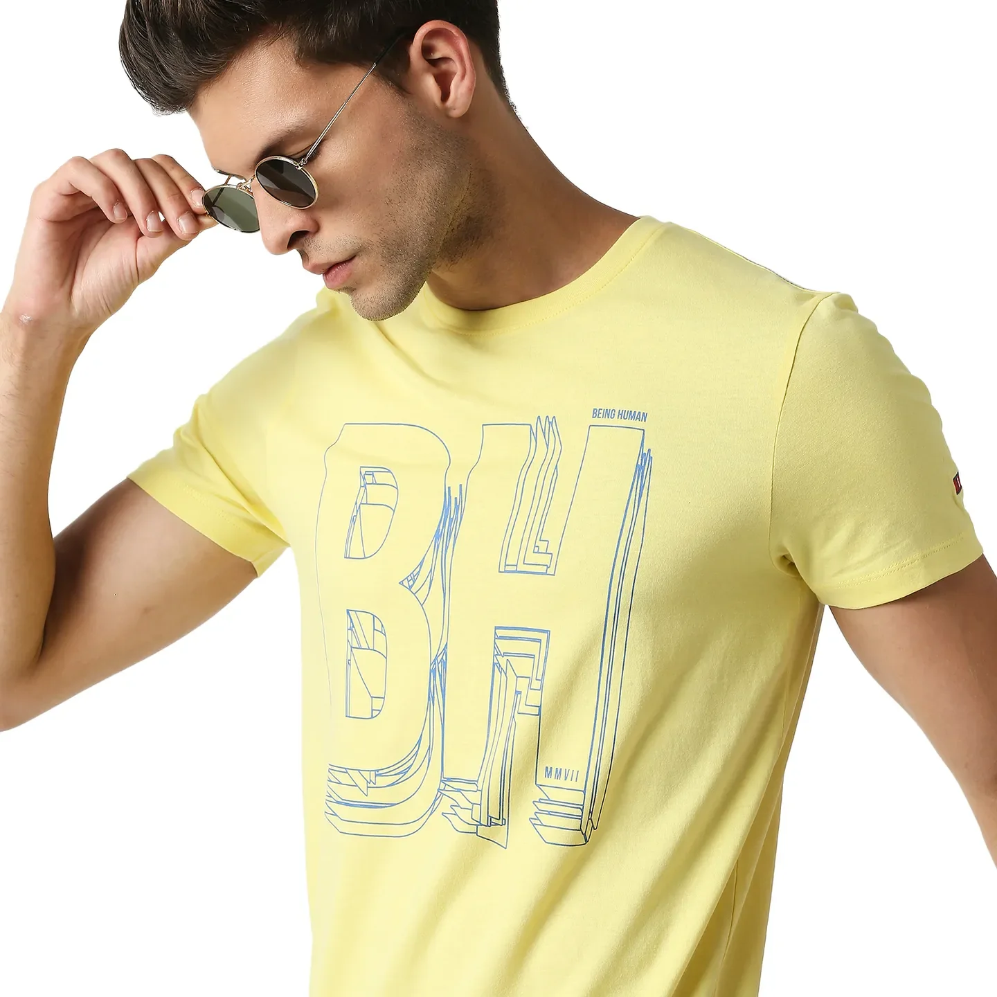 Yellow Regular Fit Men's Short Sleeves T-Shirt by Being Human Clothing - Image 7
