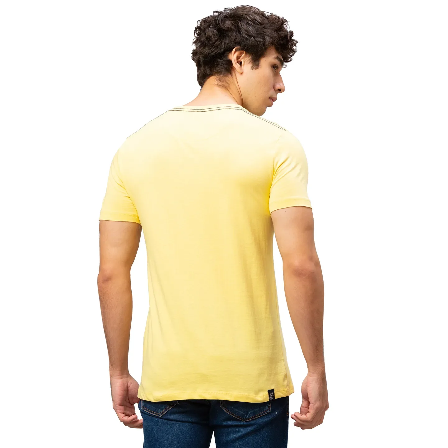 Yellow Regular Fit Men's Short Sleeves T-Shirt by Being Human Clothing - Image 3
