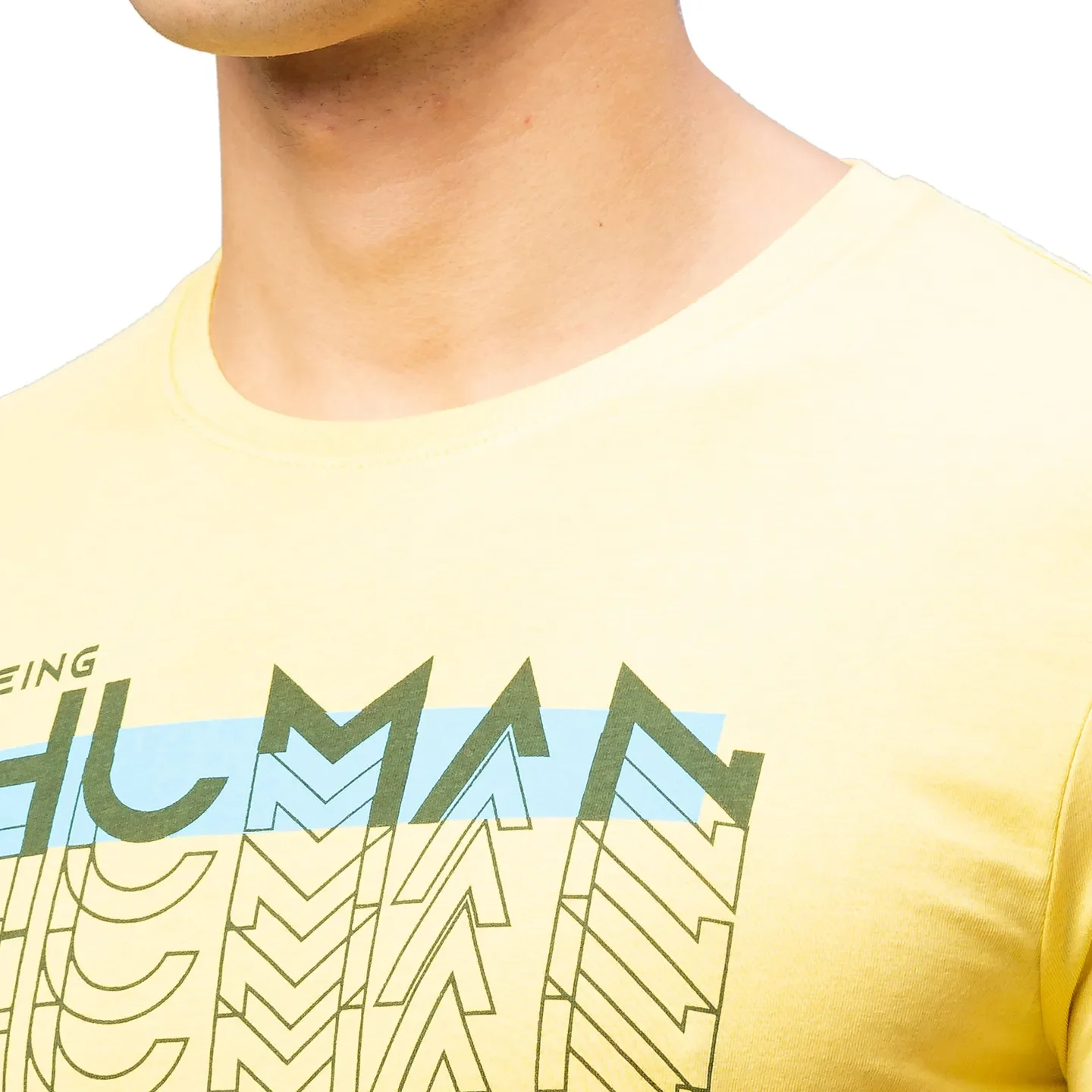 Yellow Regular Fit Men's Short Sleeves T-Shirt by Being Human Clothing - Image 5