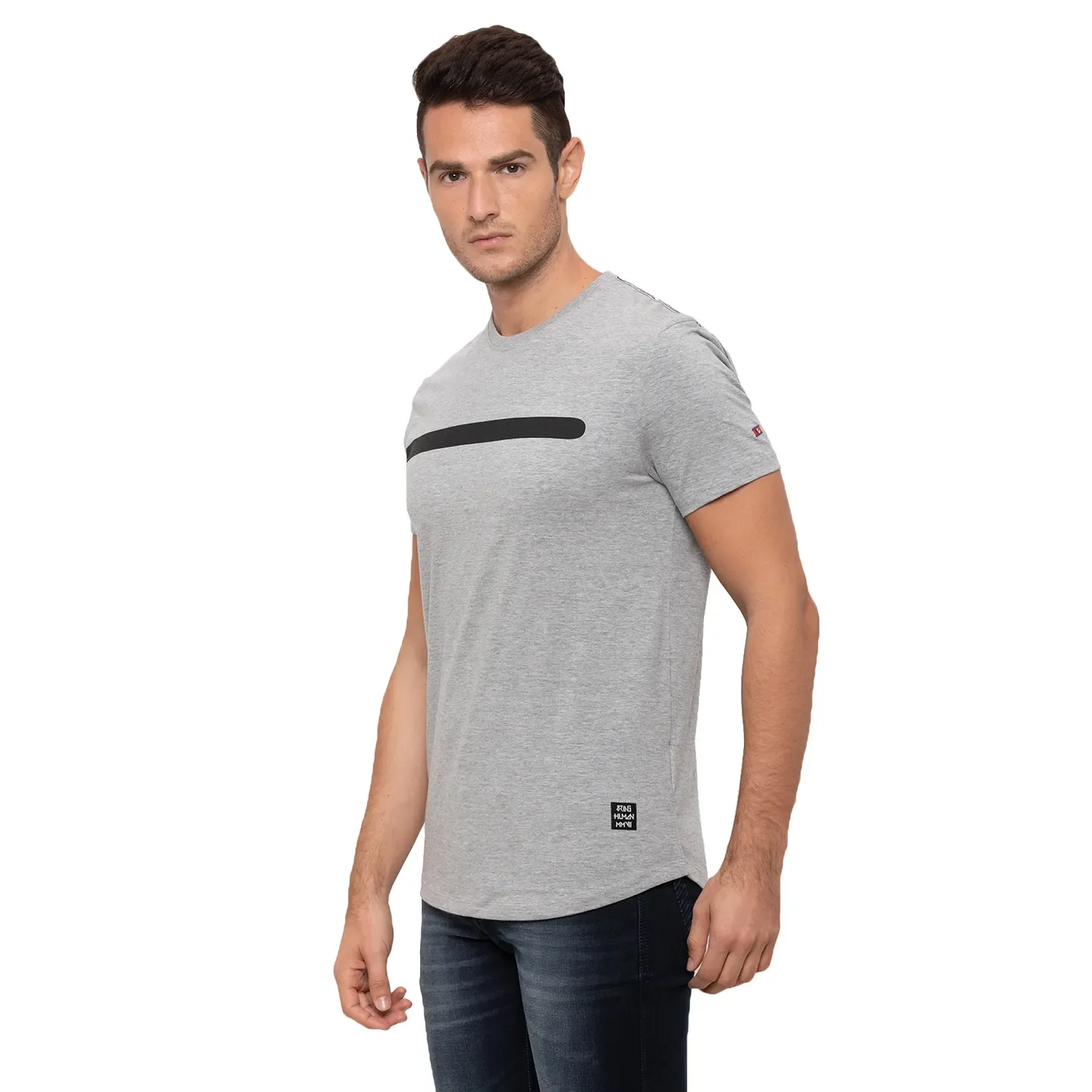 Grey Regular Fit Men's Short Sleeves T-Shirt by Being Human Clothing - Image 2