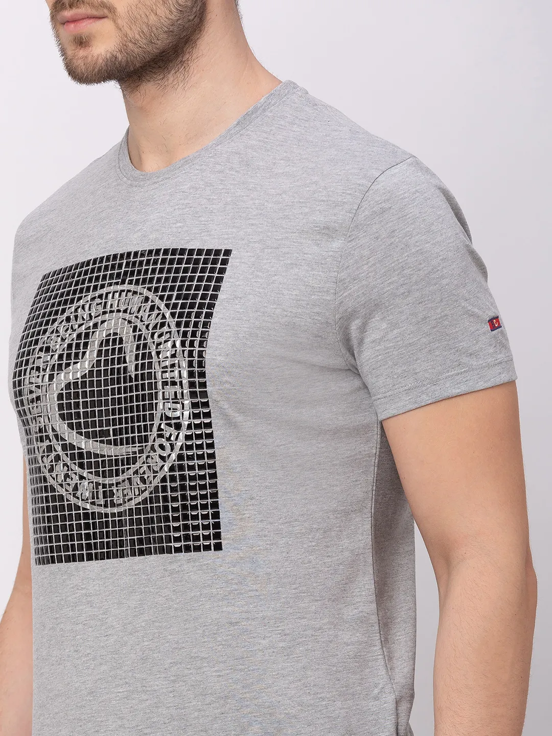 Grey Regular Fit Men's Short Sleeves T-Shirt by Being Human Clothing - Image 3