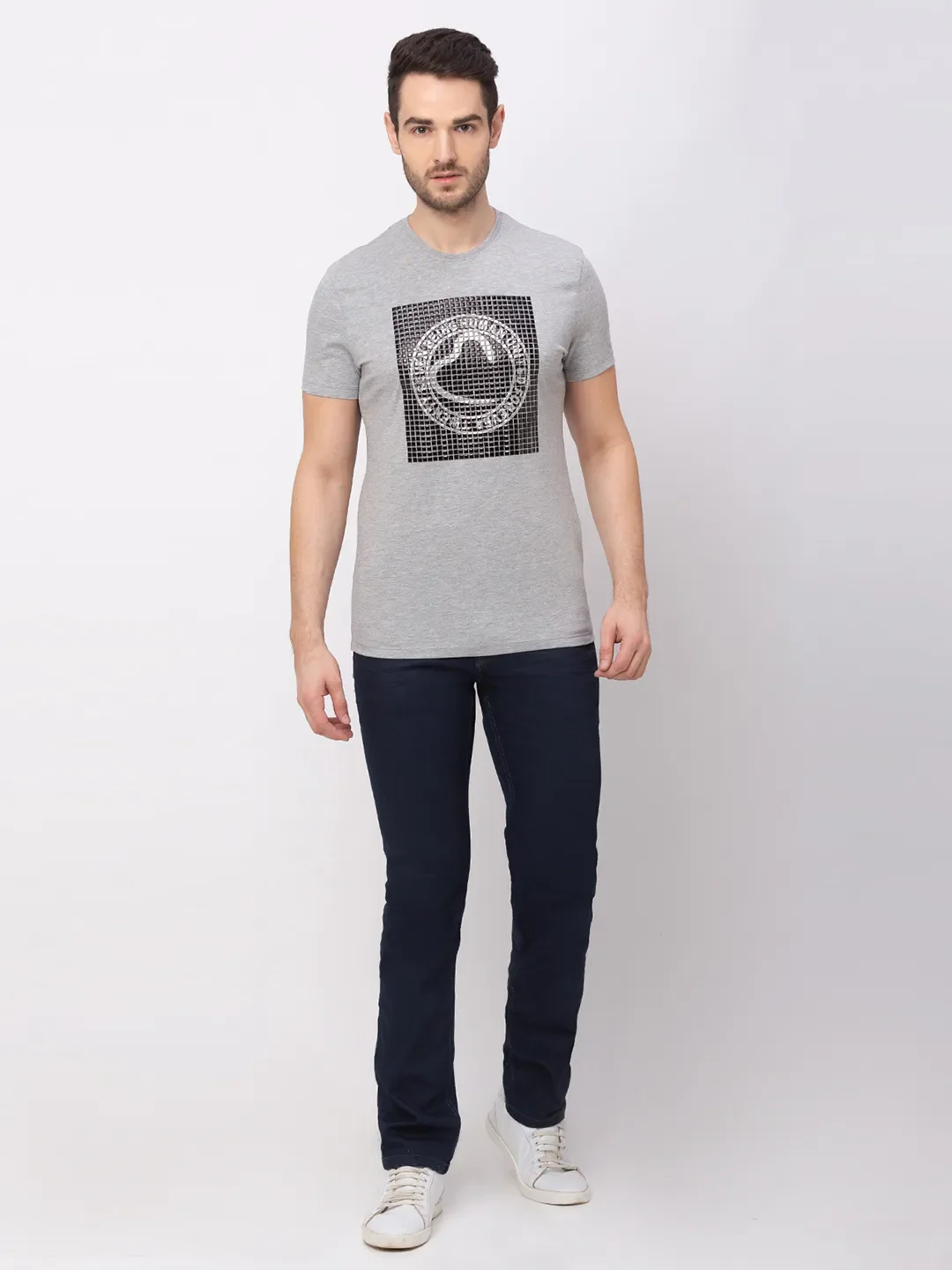 Grey Regular Fit Men's Short Sleeves T-Shirt by Being Human Clothing - Image 5