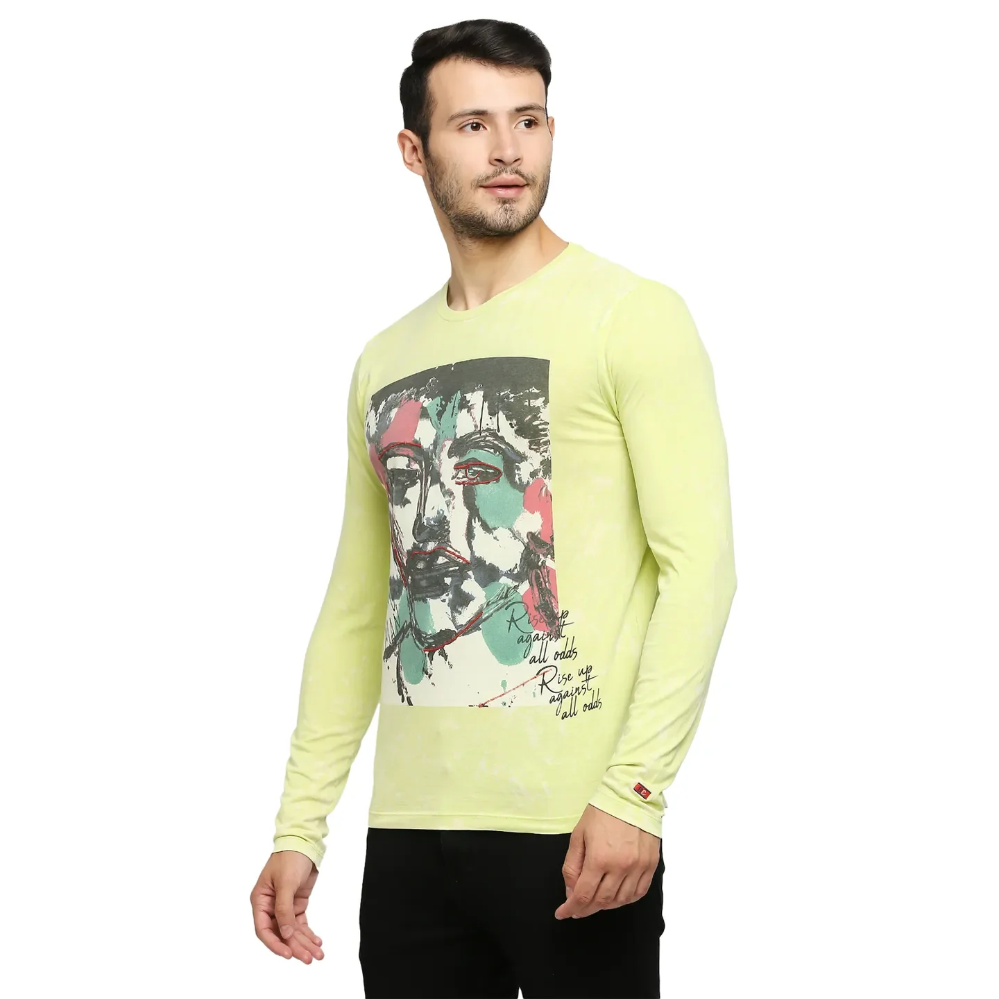 Lime Regular Fit Round Neck Men's T-Shirt by Being Human Clothing - Image 2