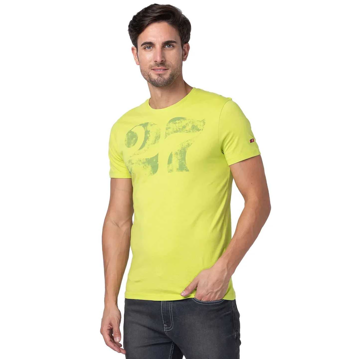 Green Regular Fit Men's Short Sleeves T-Shirt by Being Human Clothing - Image 4