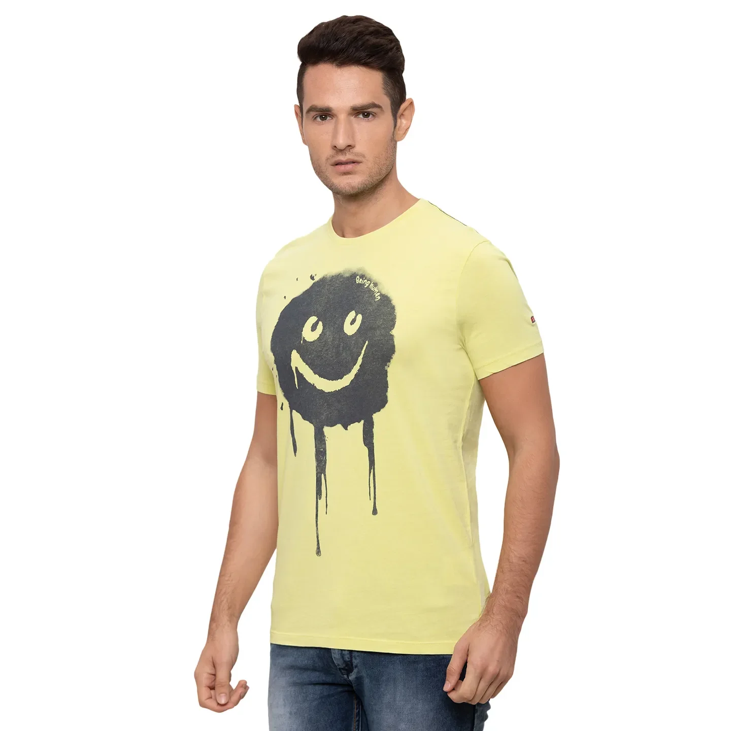 Yellow Regular Fit Men's T-Shirt by Being Human Clothing - Image 4