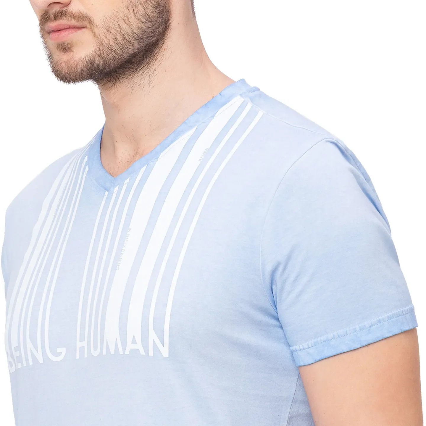 Blue Regular Fit Men's Short Sleeves T-Shirt by Being Human Clothing - Image 4