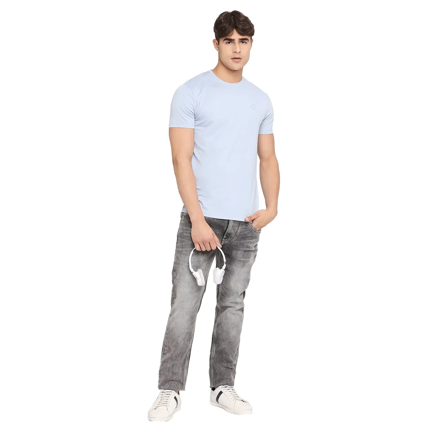 Blue Regular Fit Men's Short Sleeves T-Shirt by Being Human Clothing - Image 6
