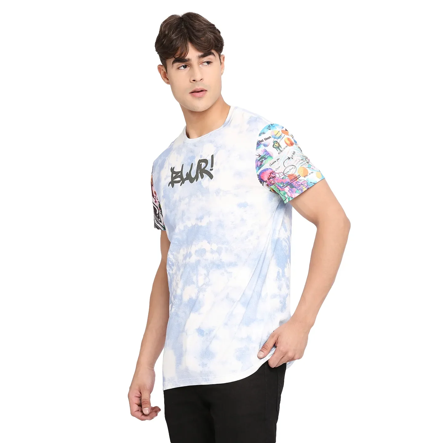 Blue Regular Fit Men's Short Sleeves T-Shirt by Being Human Clothing - Image 2
