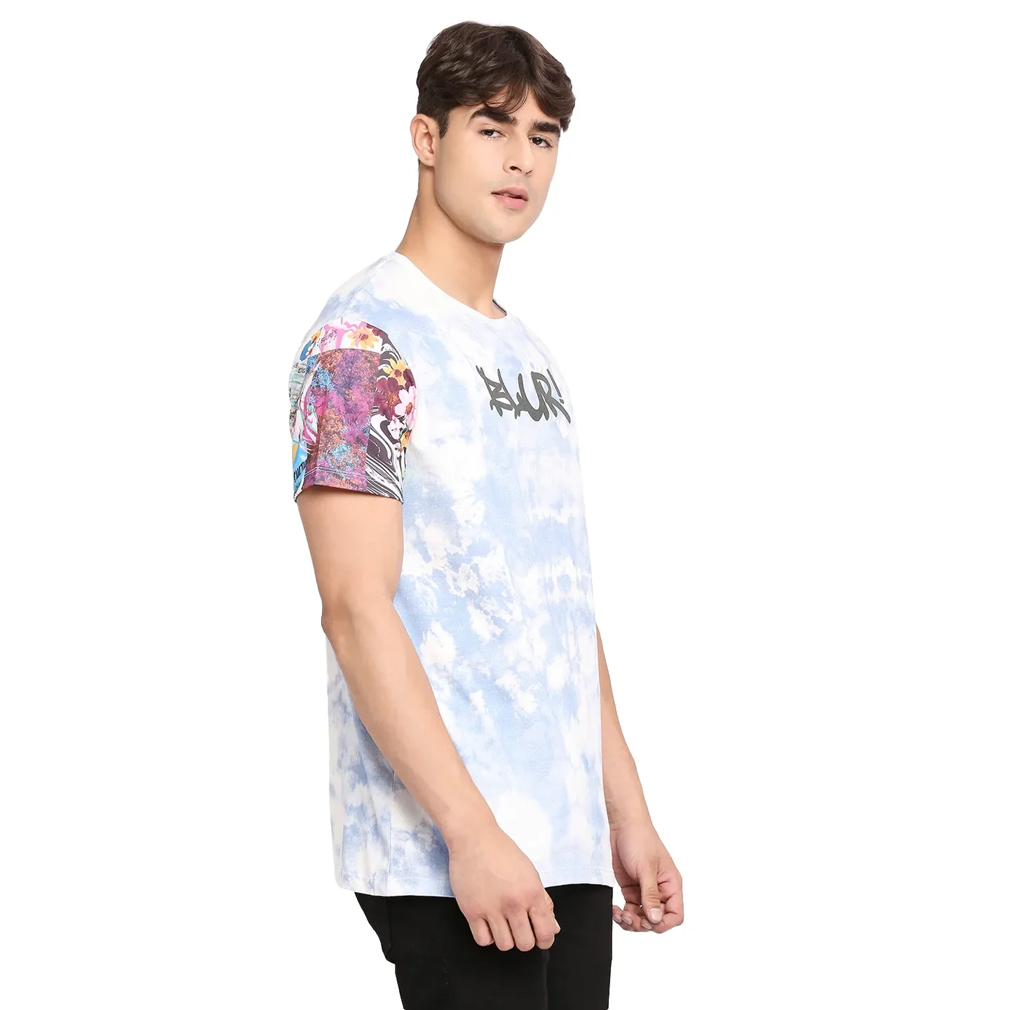Blue Regular Fit Men's Short Sleeves T-Shirt by Being Human Clothing - Image 3