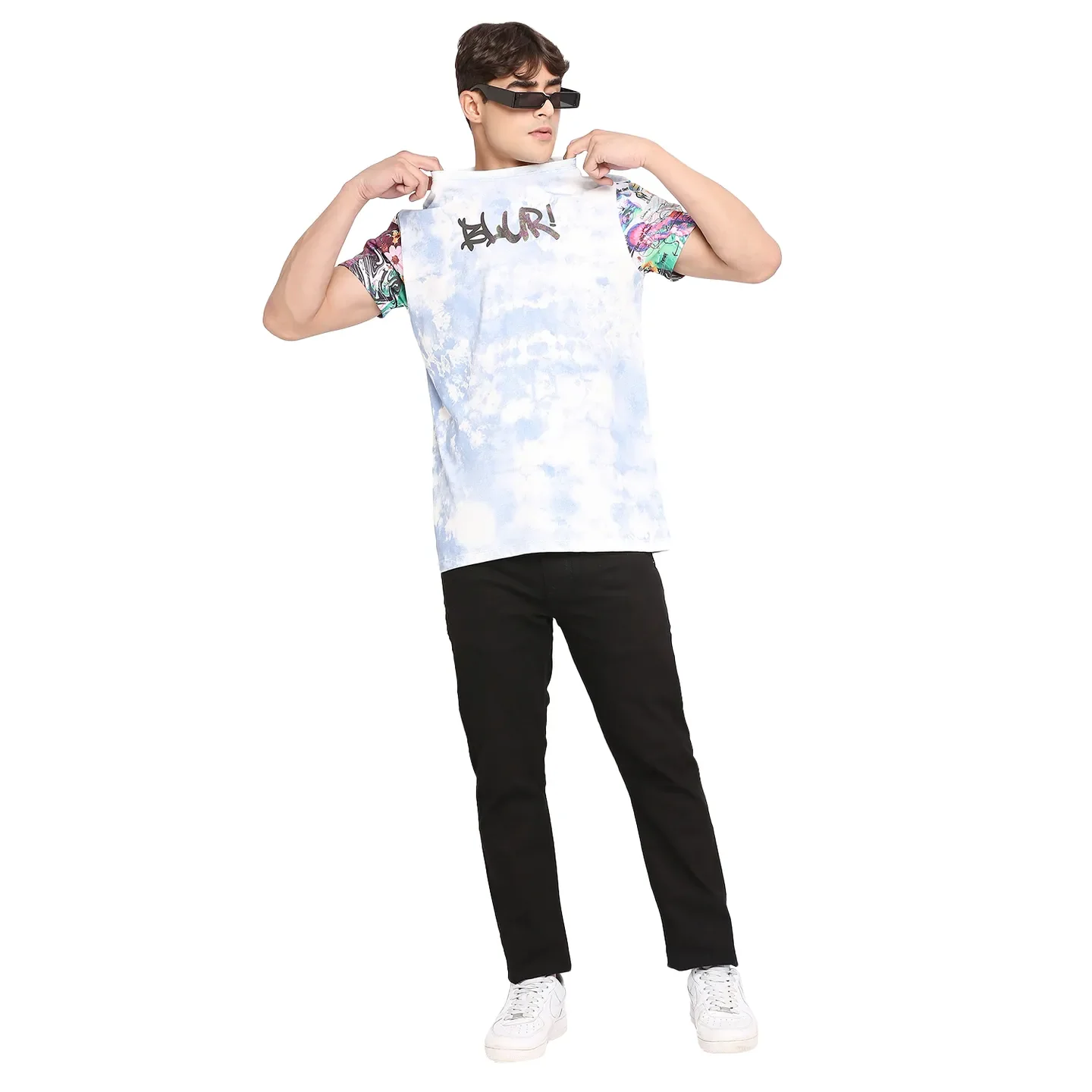 Blue Regular Fit Men's Short Sleeves T-Shirt by Being Human Clothing - Image 6