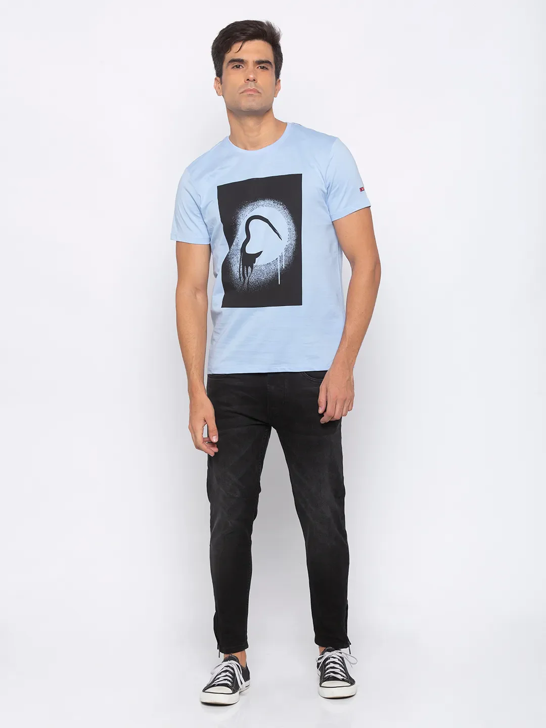 Blue Regular Fit Men's Short Sleeves T-Shirt by Being Human Clothing - Image 5