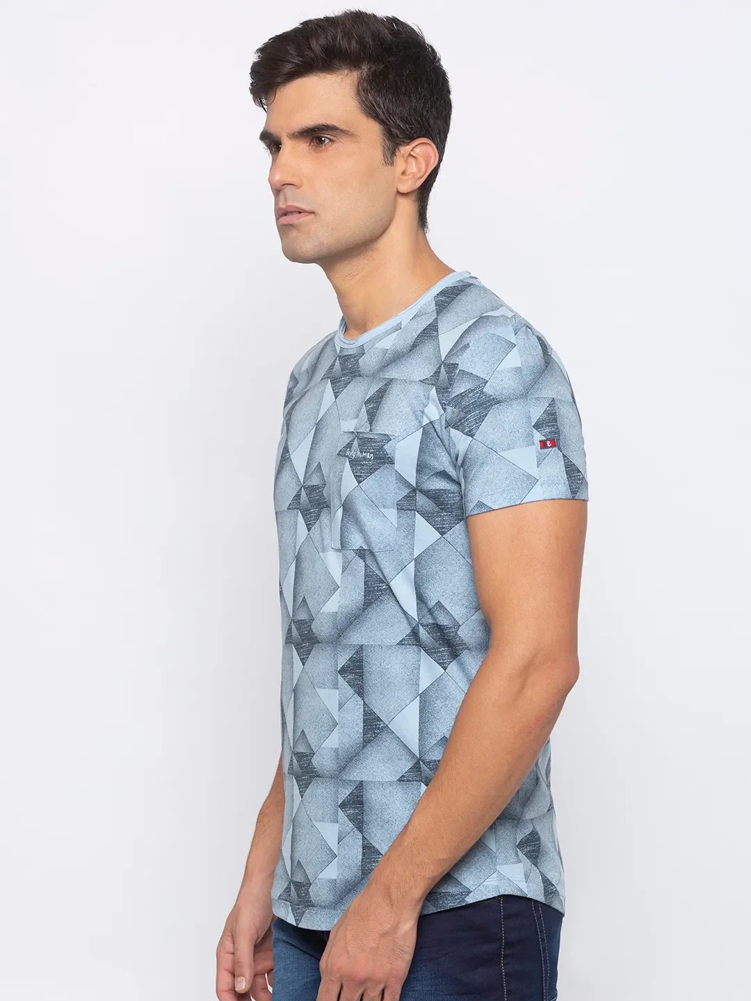 Blue Regular Fit Men's Short Sleeves T-Shirt by Being Human Clothing - Image 2