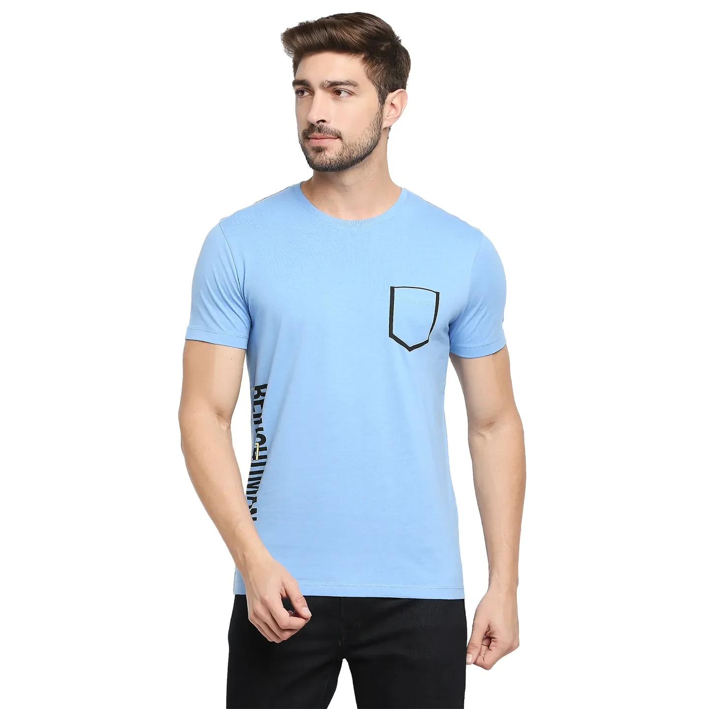 Blue Regular Fit Men's Short Sleeves T-Shirt by Being Human Clothing