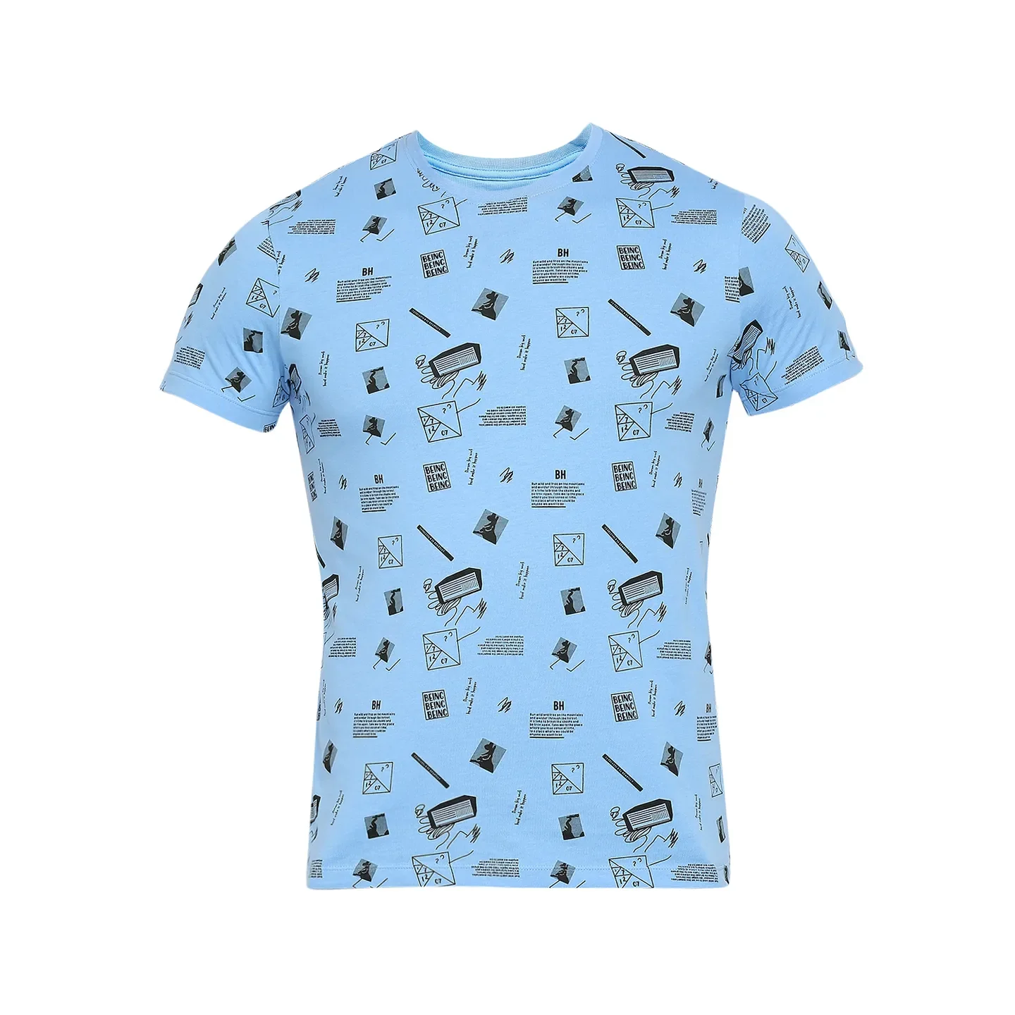 Blue Regular Fit Men's Short Sleeves T-Shirt by Being Human Clothing - Image 7