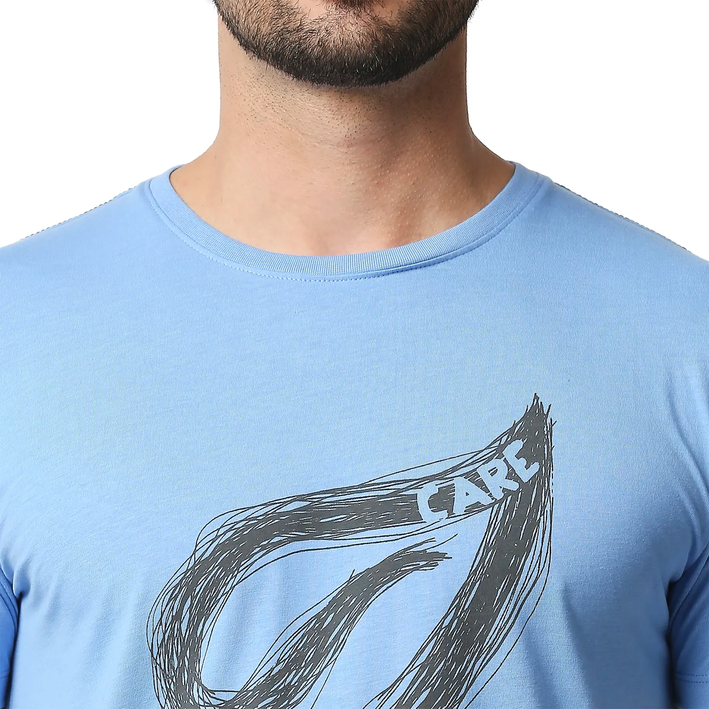 Blue Regular Fit Men's Short Sleeves T-Shirt by Being Human Clothing - Image 5