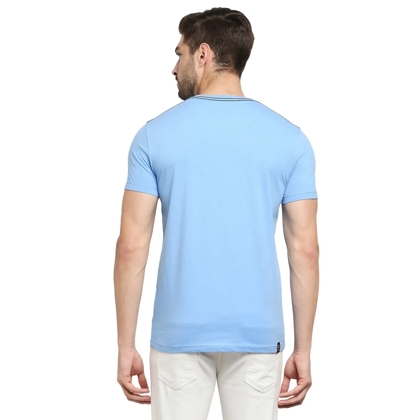 Blue Regular Fit Men's Short Sleeves T-Shirt by Being Human Clothing - Image 4