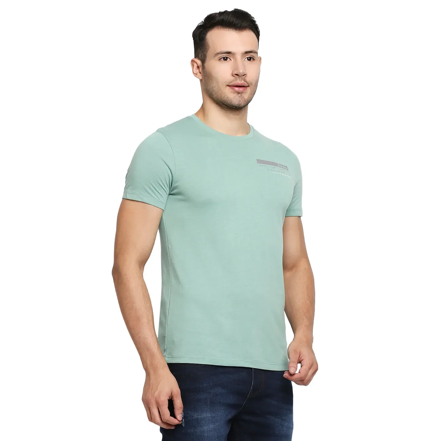 Green Regular Fit Men's Short Sleeves T-Shirt by Being Human Clothing - Image 3