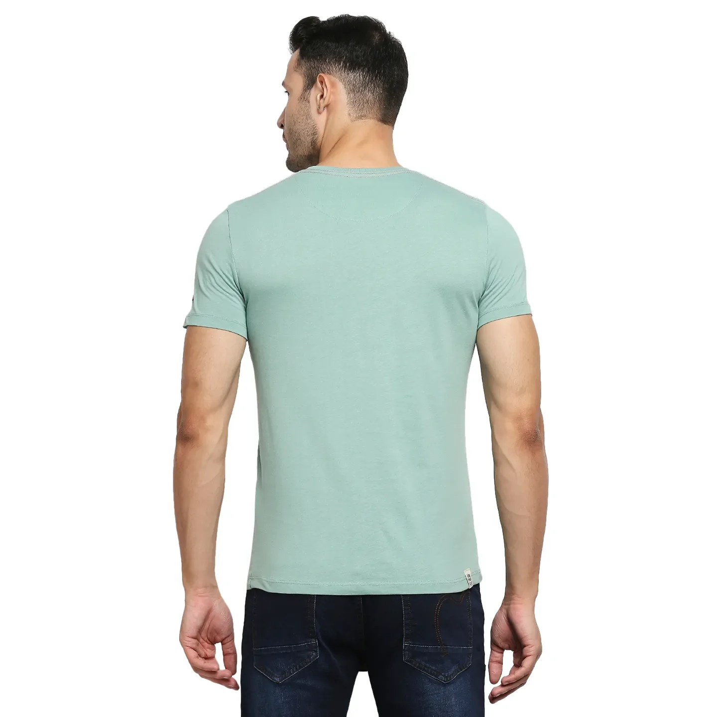Green Regular Fit Men's Short Sleeves T-Shirt by Being Human Clothing - Image 4